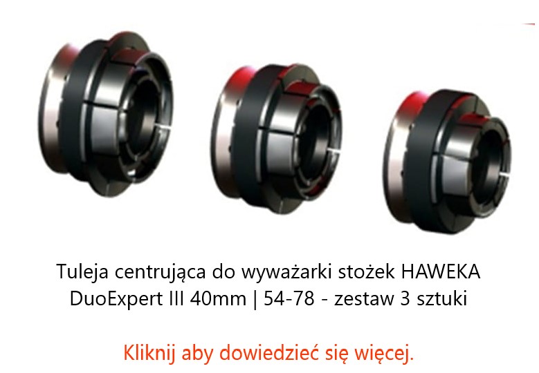 Tuleja centrująca do wyważarki stożek HAWEKA DuoExpert III 40mm | 54-78 - zestaw 3 sztuki